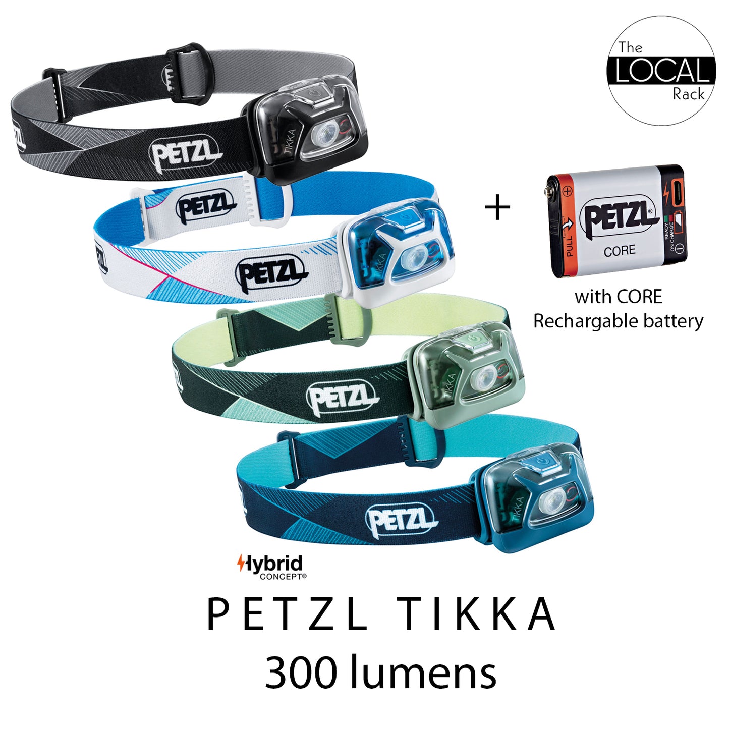 [BUNDLE] Petzl TIKKA Headlamp (v19), 300 lumens with CORE Rechargeable Battery